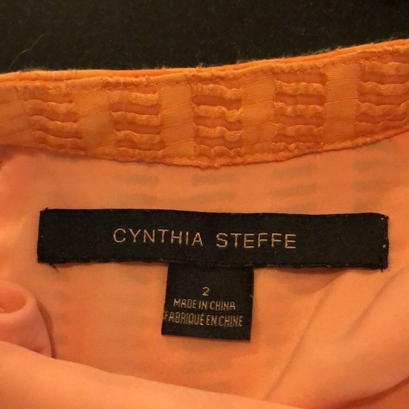 Cynthia Steffe Tangerine 🍊 Orange High Neck  Pleated Shirtwaist Sun Dress S/2 - Picture 13 of 14